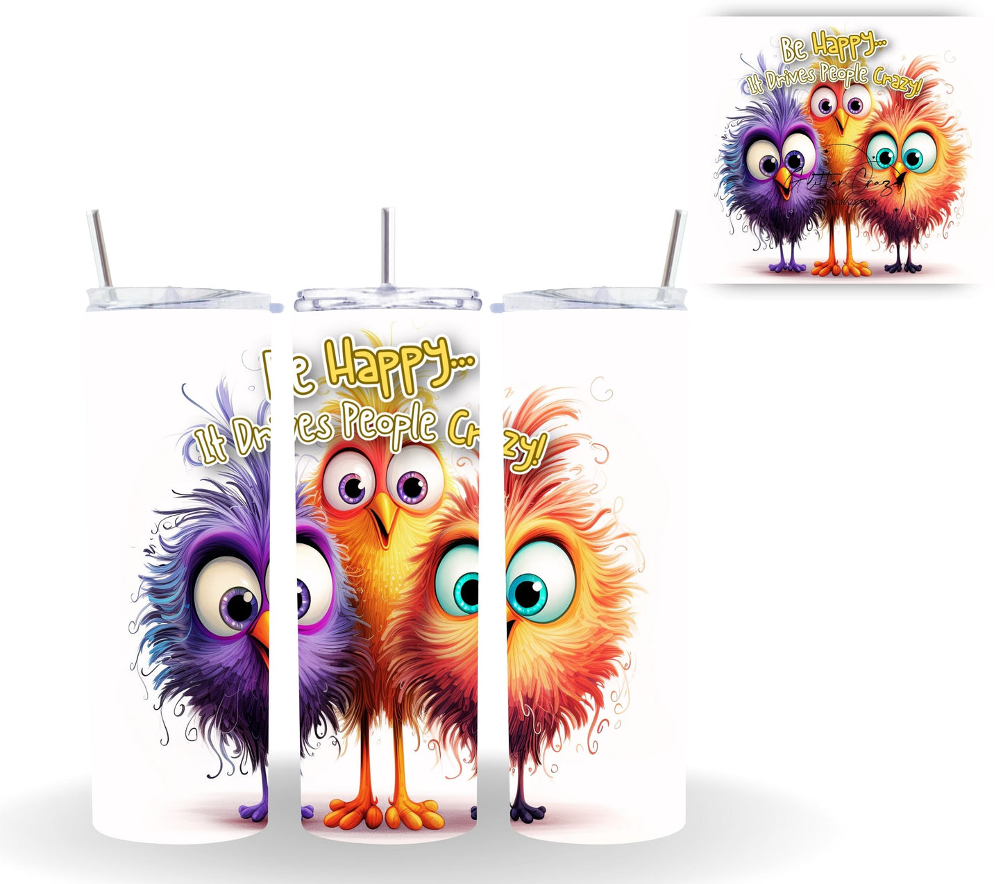 Crazy Birds - Adhesive Vinyl Wrap - 18 Designs