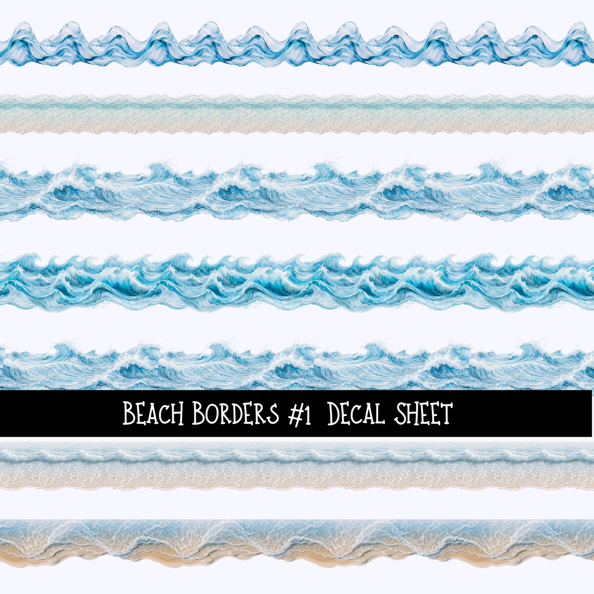 Beach Borders- Uv Dtf Decal Sheet – 3D Undercover