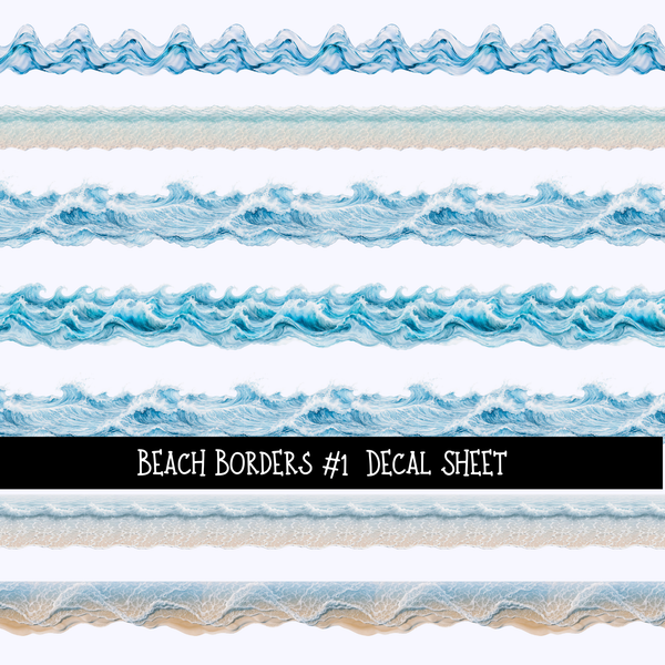 Beach Borders- Uv Dtf Decal Sheet