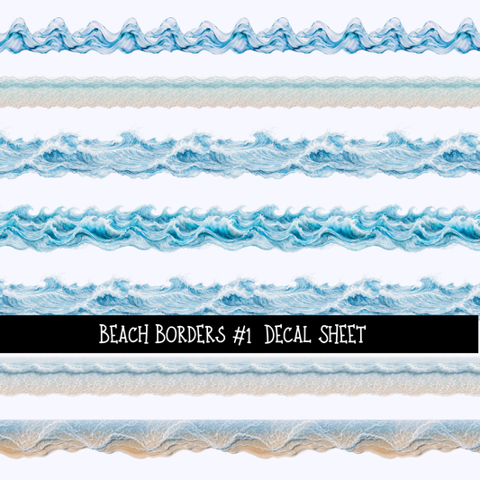 Beach Borders- Uv Dtf Decal Sheet