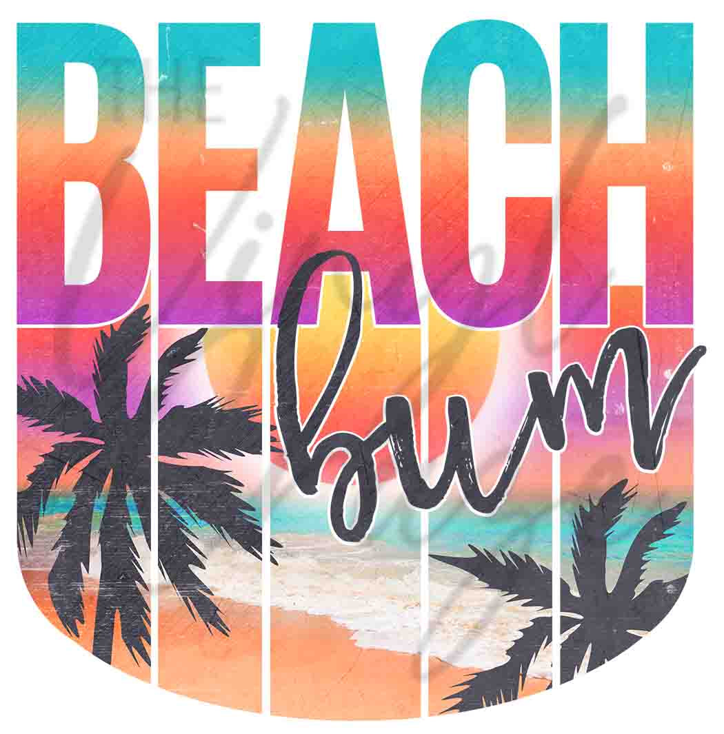 Retro Beach Bum - UV DTF Decal