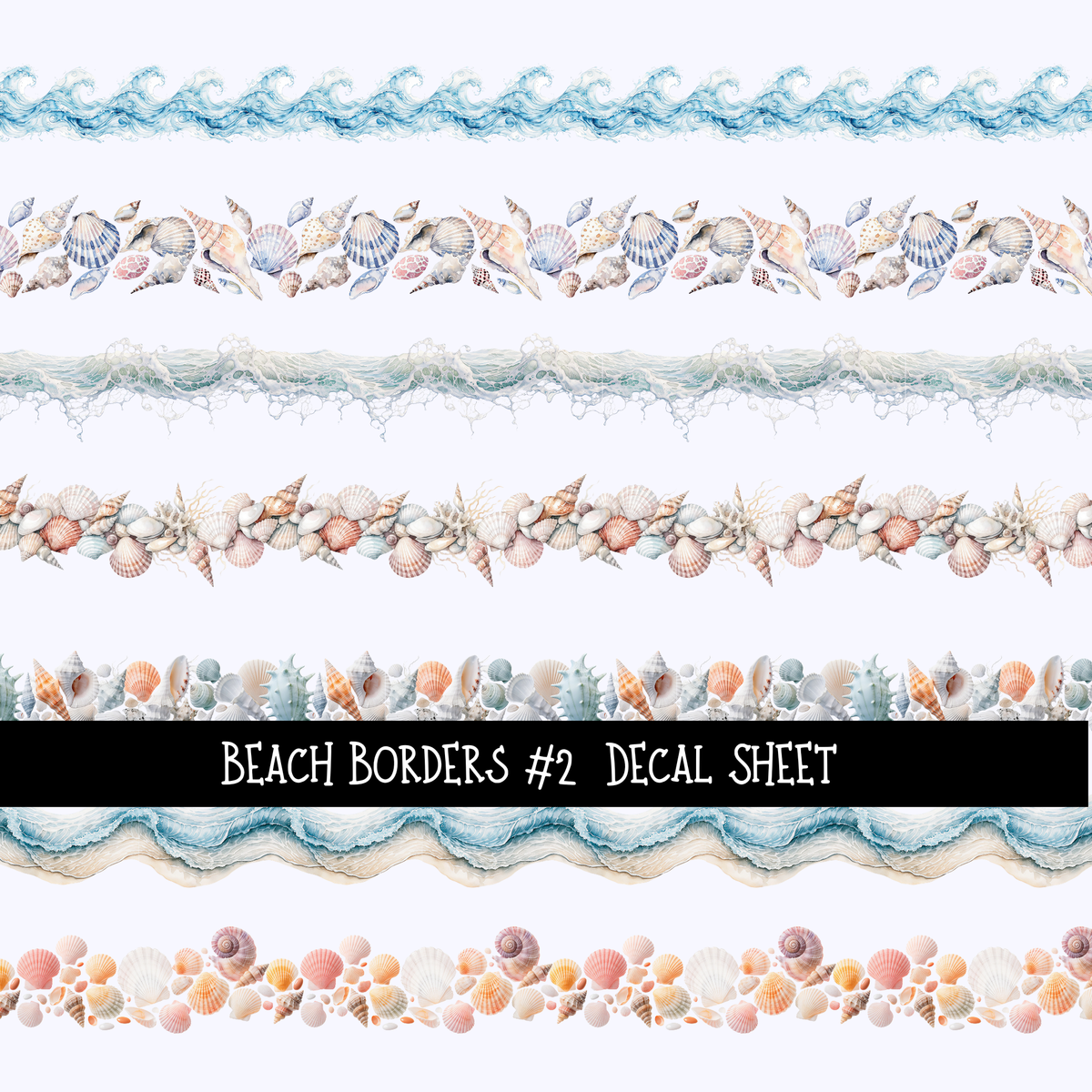 Beach Borders- Uv Dtf Decal Sheet – 3D Undercover