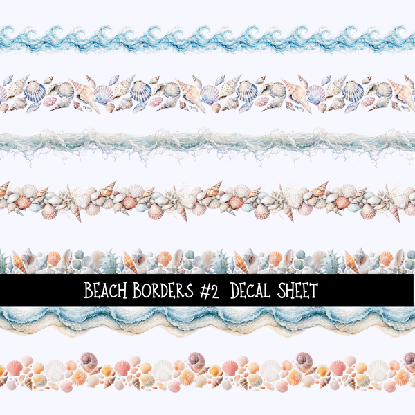 Beach Borders- Uv Dtf Decal Sheet