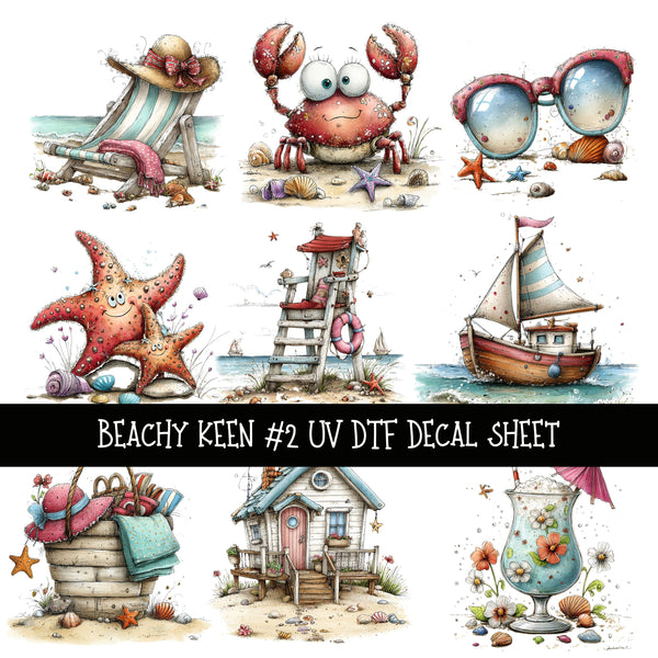 Beachy Keen UV DTF Decal sheets 2 Design Options