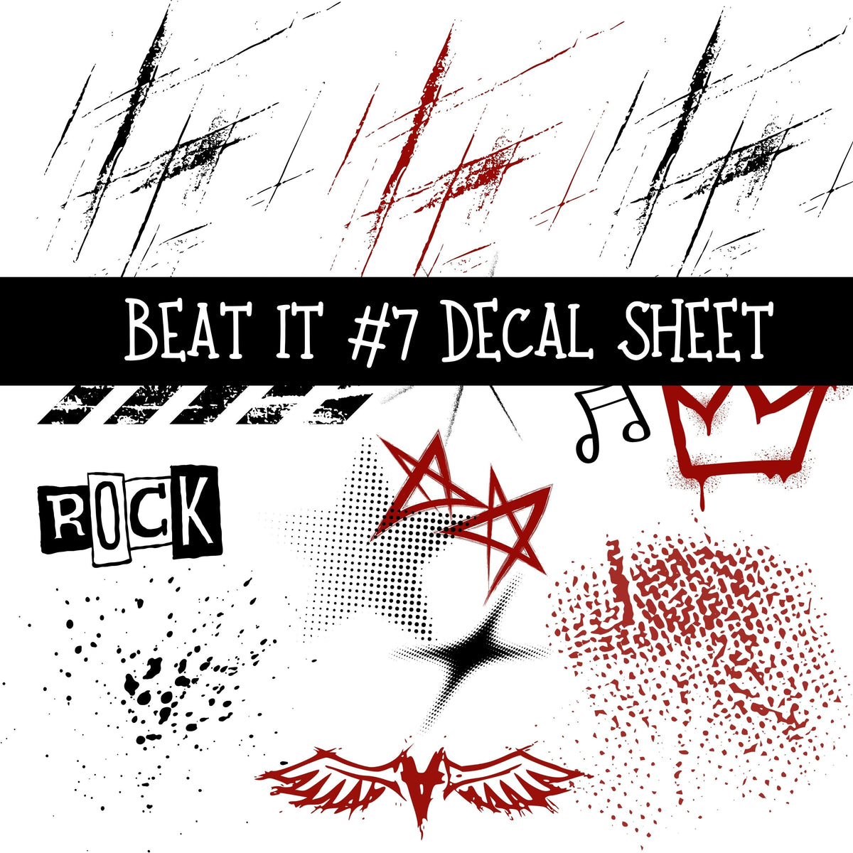 Beat it UV DTF Decal sheets 7 Designs available