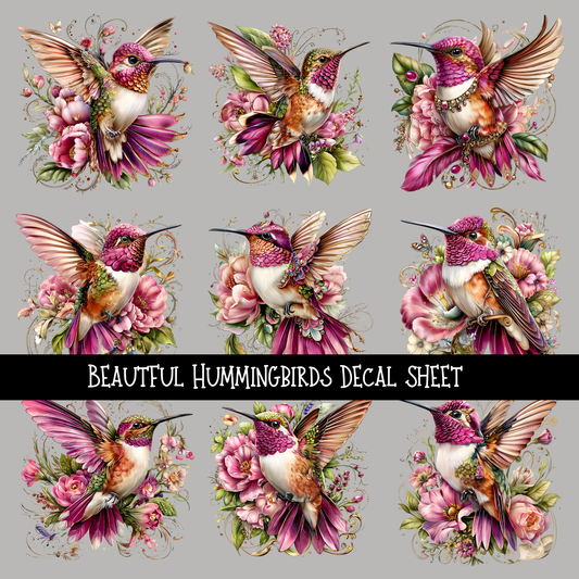 Beautiful hummingbirds - UV DTF Decal sheets