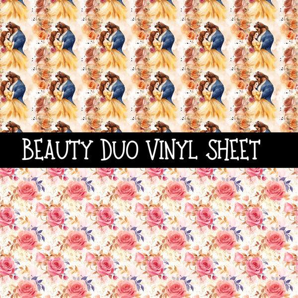 Beauty Duo precut vinyl sheet- 2 coordinating patterns on one sheet