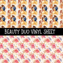 Beauty Duo precut vinyl sheet- 2 coordinating patterns on one sheet