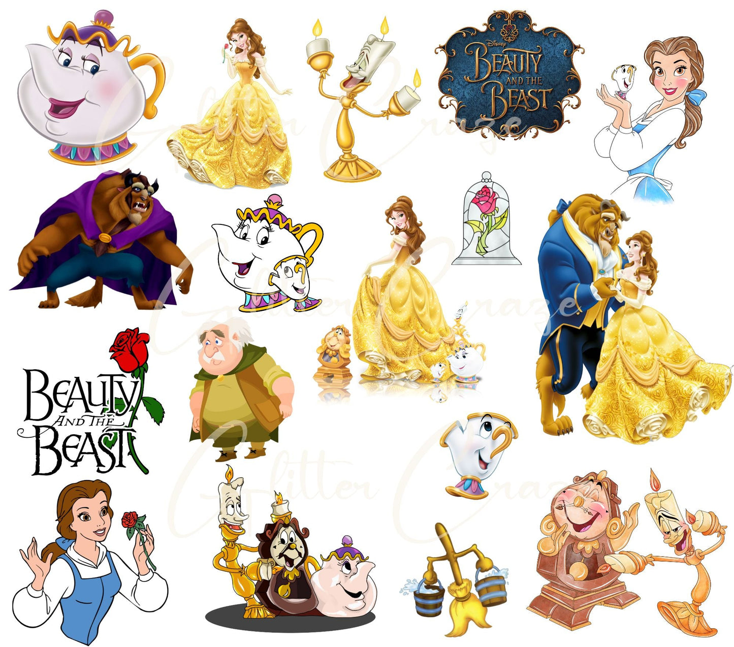 Beauty and the Beast - UV DTF Decal sheet