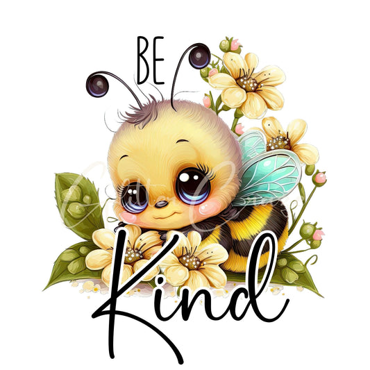 Bee Kind Decal with baby Bee - UV DTF Decal