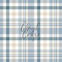 Beige And Blue Plaid Check - Adhesive Vinyl Sheets