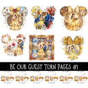 Be our Guest Torn Pages UV DTF Decal sheets 4 Designs available