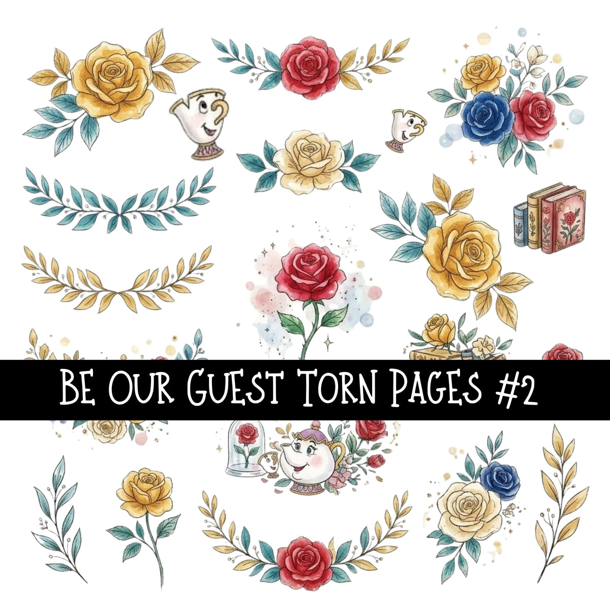 Be our Guest Torn Pages UV DTF Decal sheets 4 Designs available