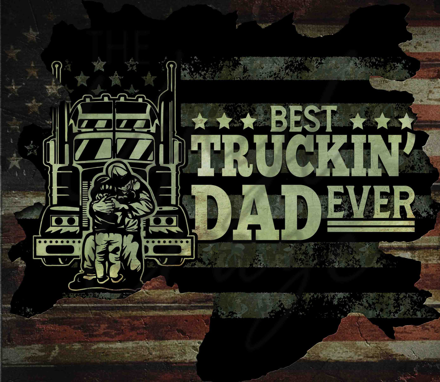 Best Truckin Dad Ever - Adhesive Vinyl Wrap