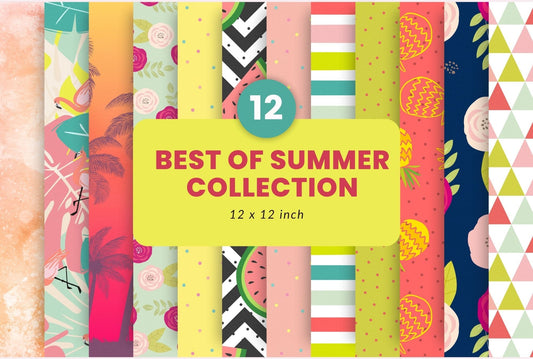 Best of Summer - Adhesive Vinyl 12x12 Sheets - 12 Design options