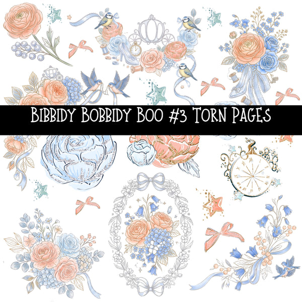 Bibbidy Bobbidy Boo Torn Pages UV DTF Decal sheets 4 Designs available
