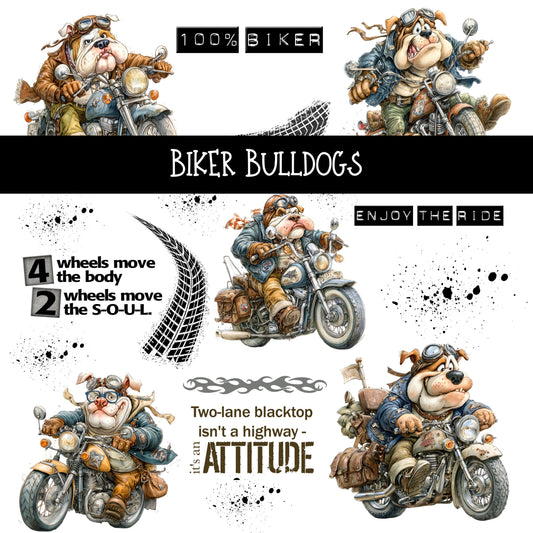 Biker Bulldogs UV DTF Decal sheets