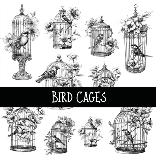 Bird Cages UV DTF Decal sheets