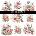 Birds and Blooms UV DTF Decal sheets 5 design Options  available