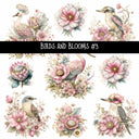 Birds and Blooms UV DTF Decal sheets 5 design Options  available