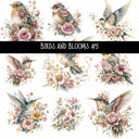 Birds and Blooms UV DTF Decal sheets 5 design Options  available