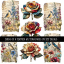 Birds of a Feather Torn Pages UV DTF Decal sheets 3 designs available