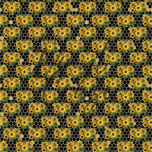 Black Beehive Sunflowers - Adhesive Vinyl Sheets