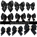 Black Bows and Pearls UV DTF Decal sheets