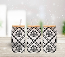 Black Christmas Sweater - UV DTF 16oz Libbey wrap