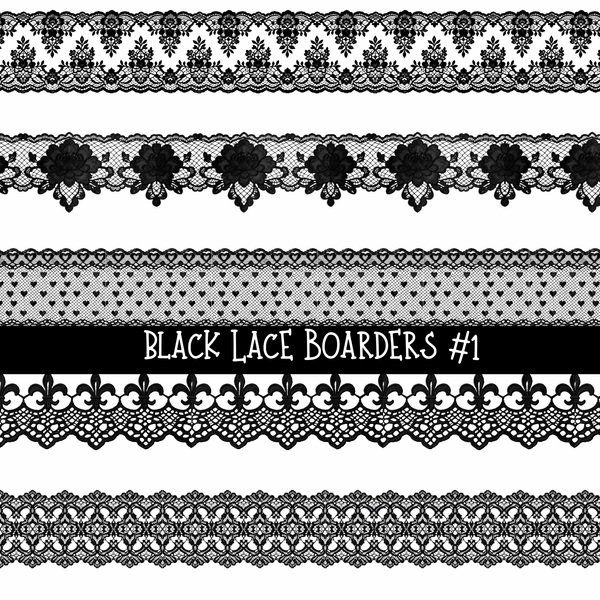 Black Lace Borders - UV DTF Decal sheets