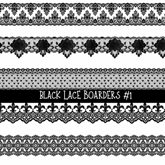 Black Lace Borders - UV DTF Decal sheets