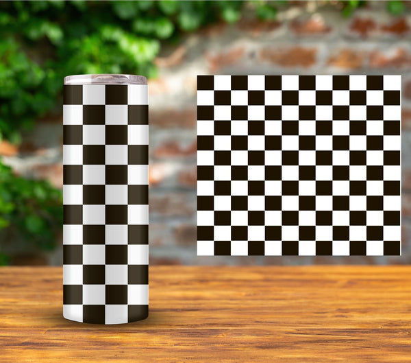 Checker - UV DTF Tumbler wrap - 15 color options