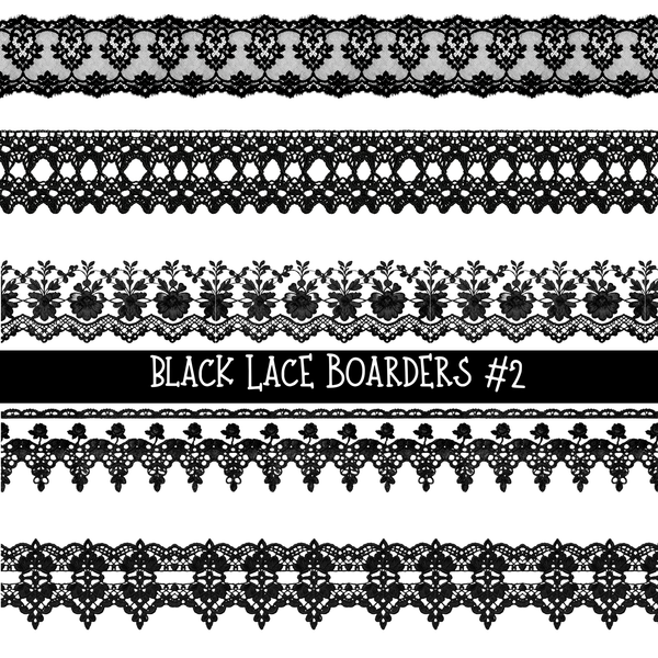 Black Lace Borders - UV DTF Decal sheets