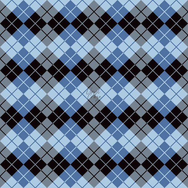 Black And Blue Argyle - Adhesive Vinyl Sheets