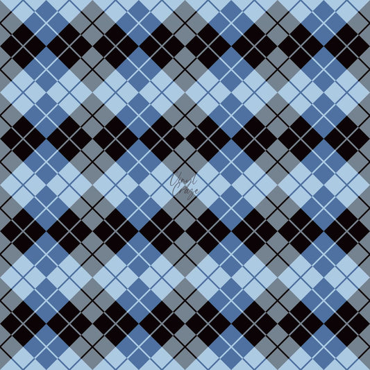 Black And Blue Argyle - Adhesive Vinyl Sheets