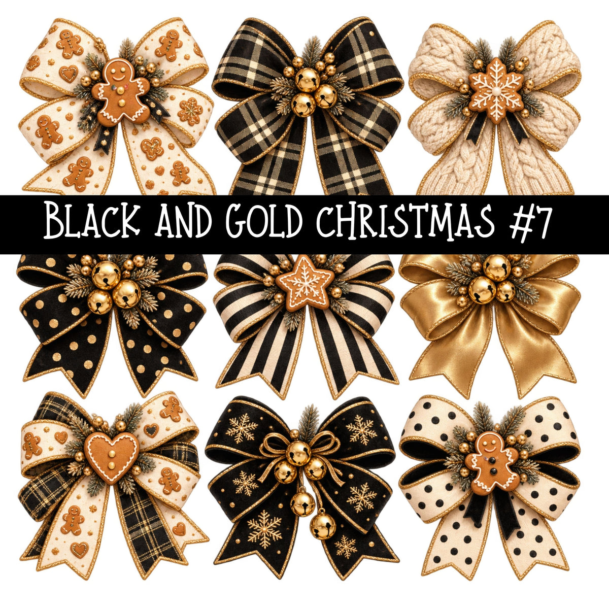 Black and Gold Christmas UV DTF Decal sheets 11 Designs available