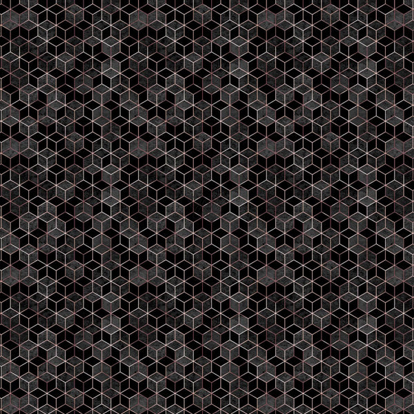 Black And Rose Gold Geometric Boxes - Adhesive Vinyl Sheets