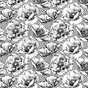Black and White Striped Florals - Adhesive Vinyl Sheets
