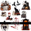 Blood and lace - UV DTF Decal sheet 6 variants