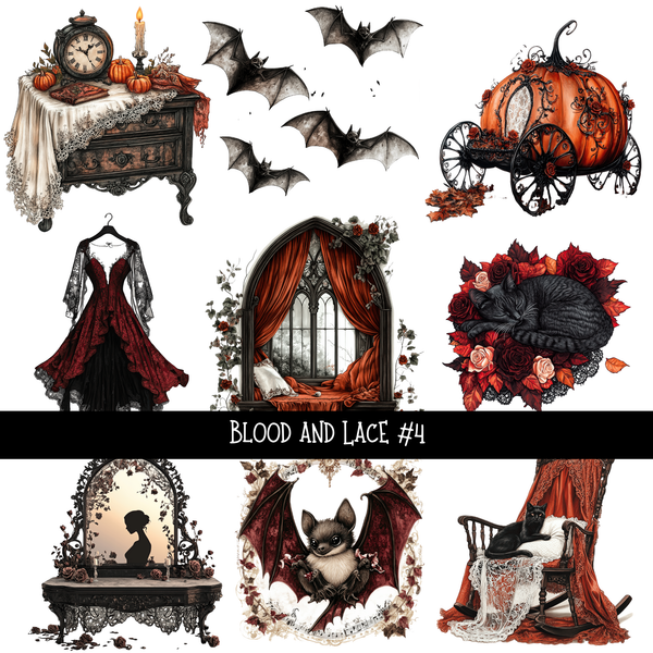 Blood and lace - UV DTF Decal sheet 6 variants