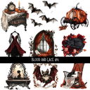 Blood and lace - UV DTF Decal sheet 6 variants