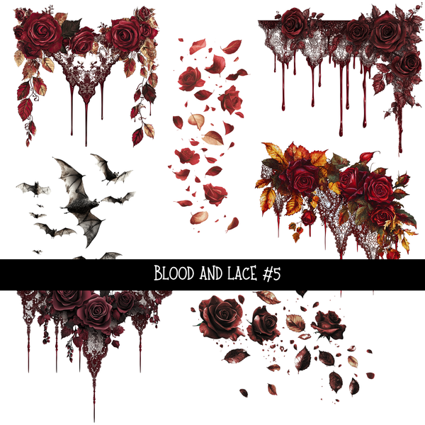 Blood and lace - UV DTF Decal sheet 6 variants
