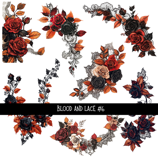 Blood and lace - UV DTF Decal sheet 6 variants
