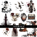 Blood and lace - UV DTF Decal sheet 6 variants