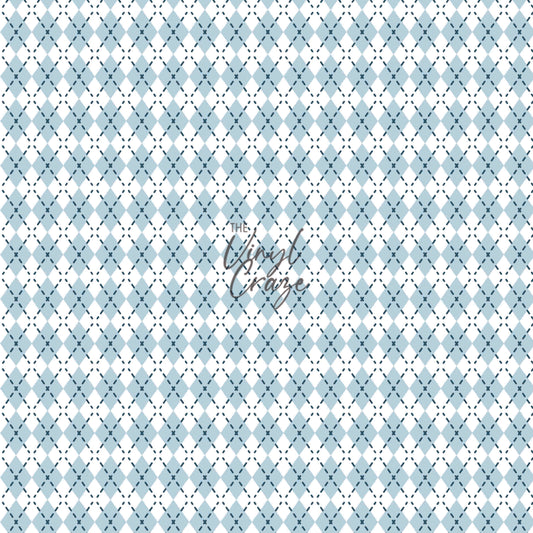 Blue Argyle - Adhesive Vinyl Sheets