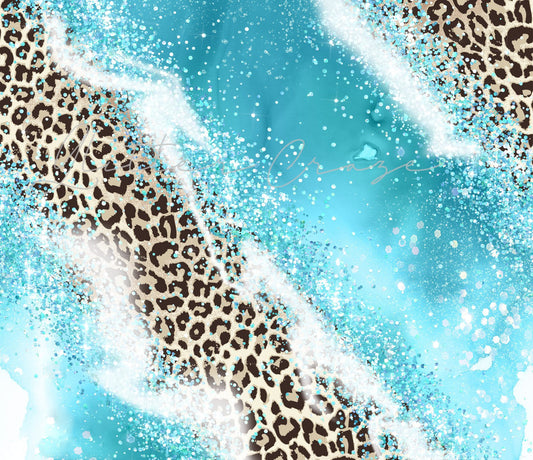 Blue Leopard Milky Way - Adhesive Vinyl Wrap