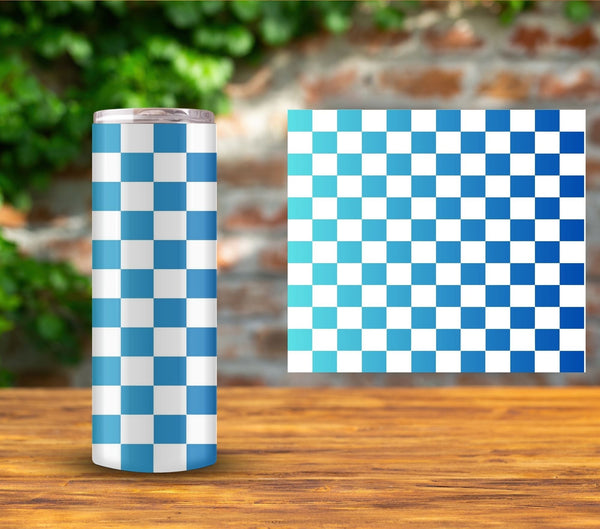 Checker - UV DTF Tumbler wrap - 15 color options