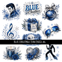 Blue Christmas Torn Pages UV DTF Decal sheets 8 Designs available