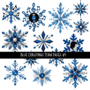 Blue Christmas Torn Pages UV DTF Decal sheets 8 Designs available
