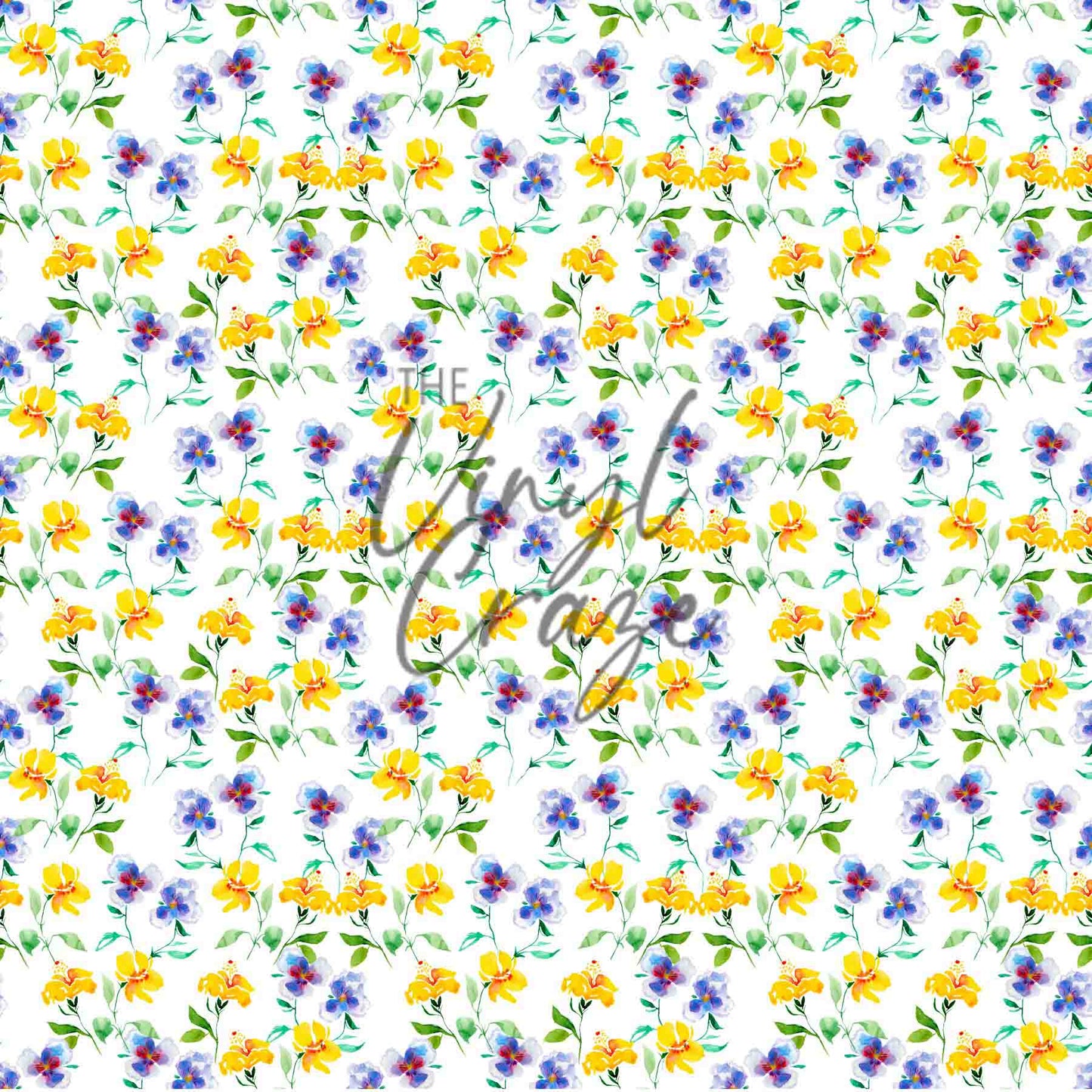 Blue And Yellow Flower - Adhesive Vinyl Sheets